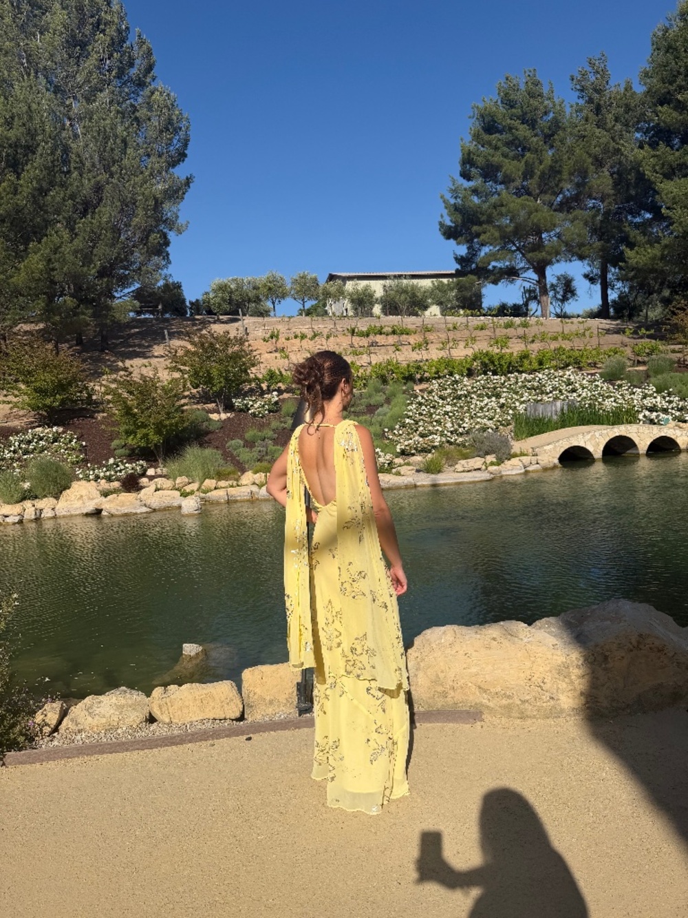 Sidonia Yellow and Gold Floral Cowl Sash Maxi Dress